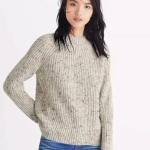 Madewell Donegal Northfield Mock Neck Sweater | Medium Speckled Ribbed